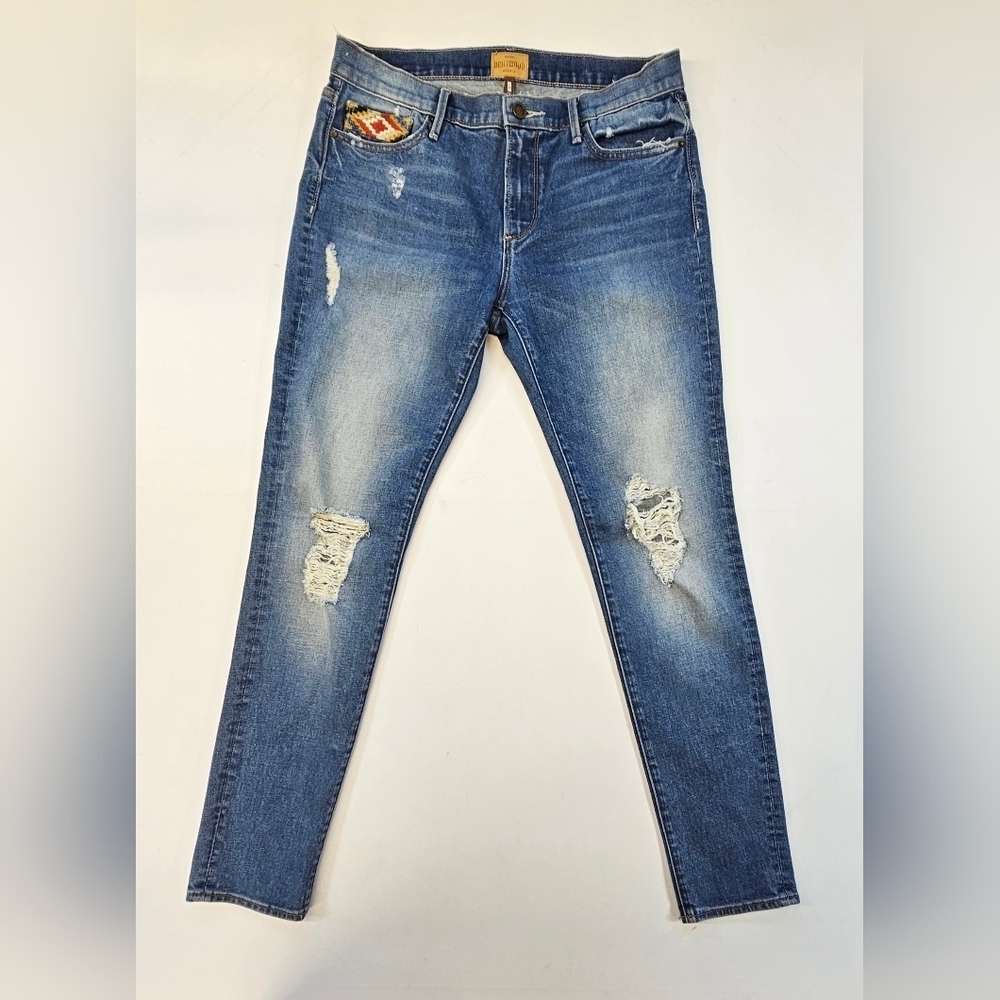 Driftwood Marilyn Jeans Womens 29 Embroidered Skinny Stretch Boho